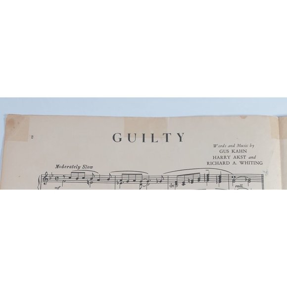 Guilty 1946 Vintage Sheet Music Piano Voice Easy Listening Frank Gallagher - Picture 2 of 4